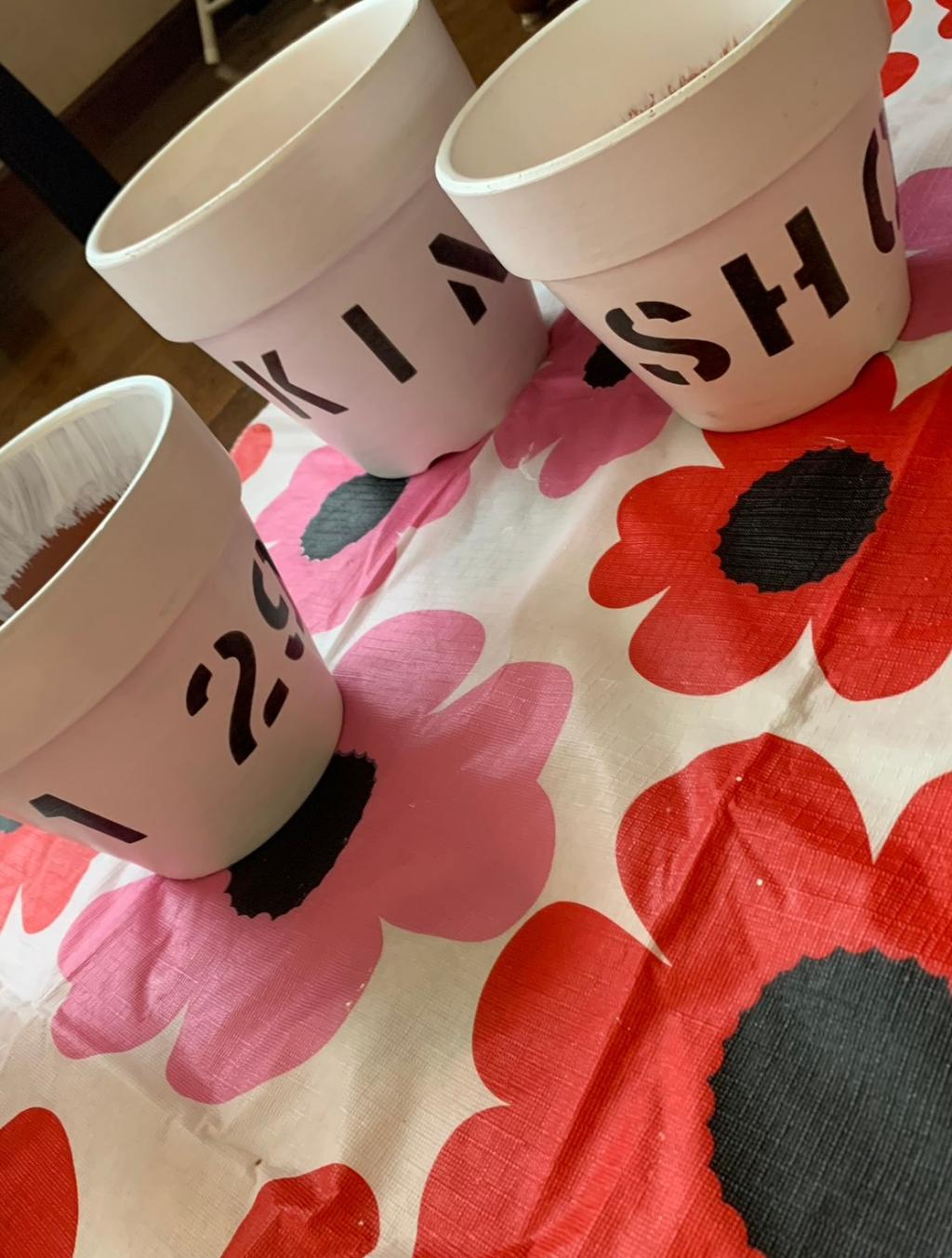 ステンシル植木鉢🪴